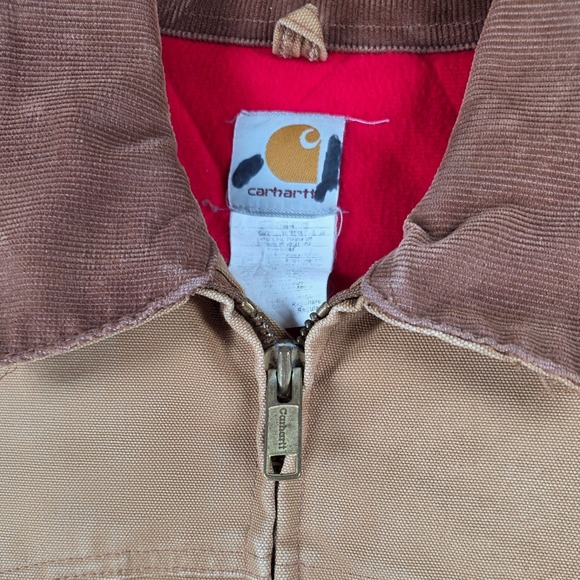 Vintage Carhartt J13 Santa Fe Mens XL Tan Beige Work Jacket Quilt Lined - Picture 3 of 13